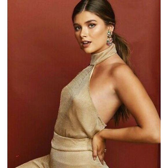 Show Me Your MuMu Tops - SHOW ME YOUR MUMU Alessandra Metallic Halter Top L